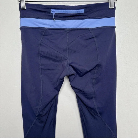 Lululemon Womens 4 Run Inspire  Crop II Cadet Blue Lullaby - Picture 10 of 14